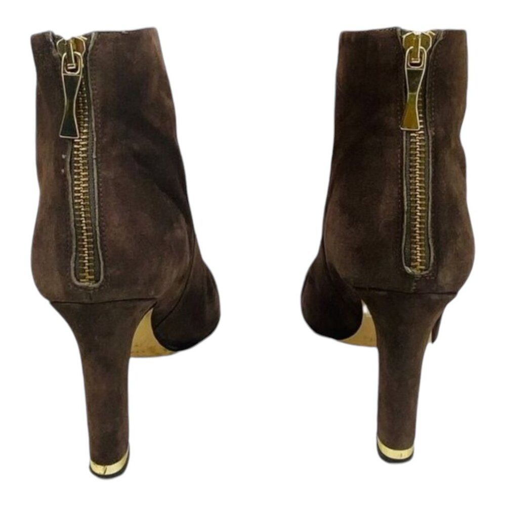 Kate Spade New York Womens Akane Suede Ankle Boots Size 6.5B Brown W/ Gold Heel - Picture 3 of 10